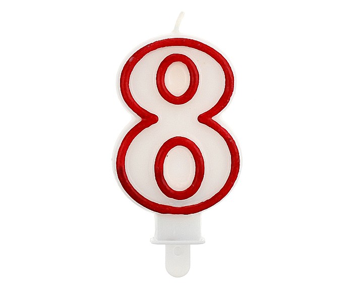 GOD LUMANARI TORT Number 8, red outline, 7cm PF-SCC/8 [1]