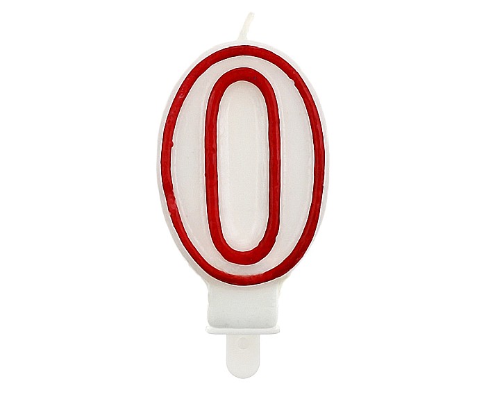 GOD LUMANARI TORT Number 0, red outline, 7cm PF-SCC/0 [1]