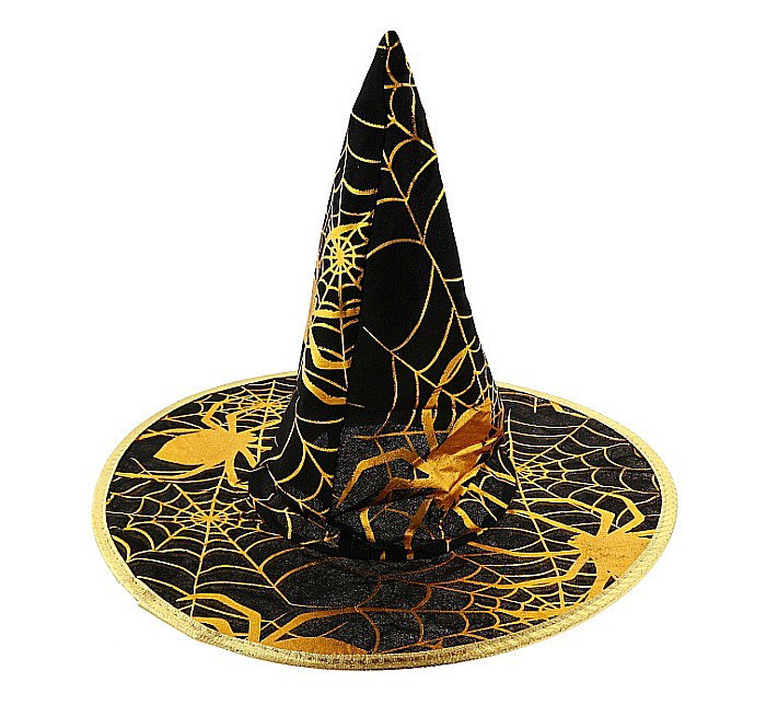 GOD PALARIE VRAJITOARE Witch hat with a golden spiderweb, 58cm, one size H-12585-2 [2]