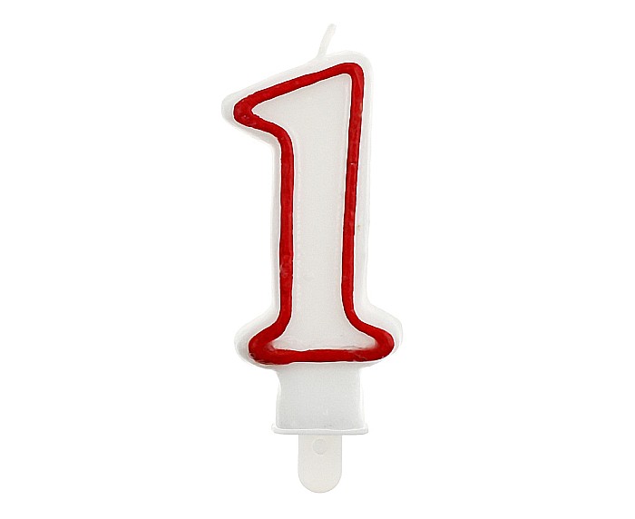 GOD LUMANARI TORT Number 1, red outline, 7cm PF-SCC/1 [1]