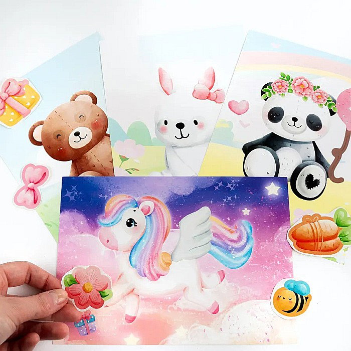 DE SET CREATIV CU STICKERE SI DIAMANTE - CREEAZA-TI PROPRIUL ANIMALDE PLUS KIDEA SWPKA [3]