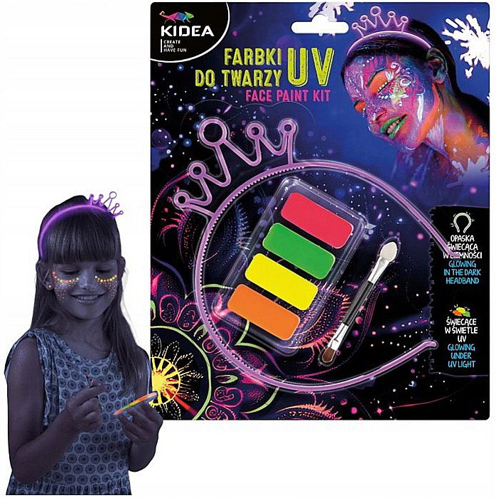 DE SET PICTURA PE FATA UV GLOW 4 CULORI/SET + APLICATOR KIDEA FDTUVOSKA [2]