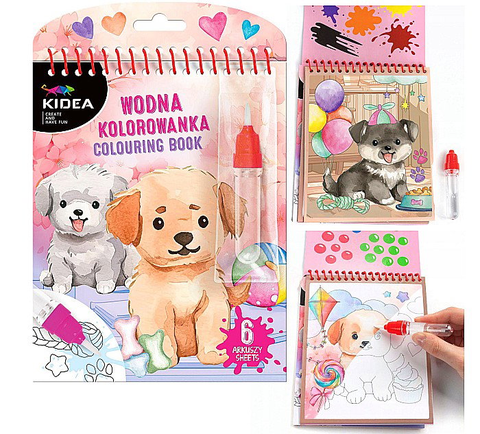 DE CARTE DE COLORAT CU MARKER MAGIC PENTRU DESEN IN APA CAINI KIDEA MWKWLKA [1]