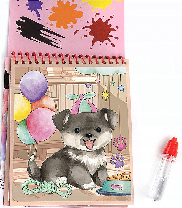 DE CARTE DE COLORAT CU MARKER MAGIC PENTRU DESEN IN APA CAINI KIDEA MWKWLKA [6]