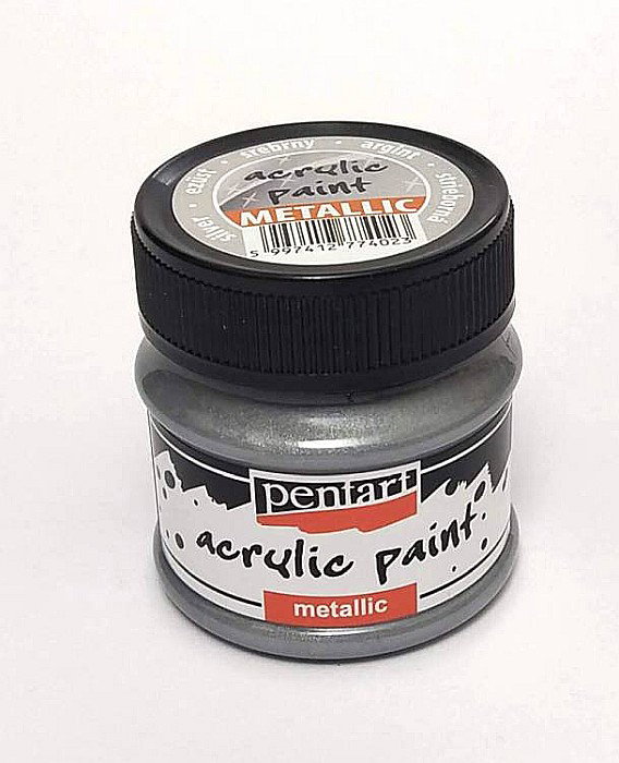 Vopsea Acrilică Metalizată Pentart Silver 50ml [1]