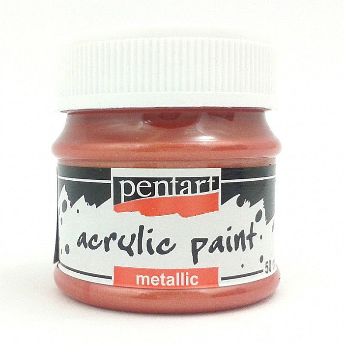 CA VOPSEA ACRILICA METALIZATA PENTART 50ML ROSU ARAMA 74047 [1]