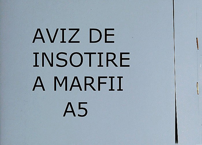AVIZ INSOTIRE A MARFII, A5 3 EXEMPLARE, AUTOCOPIATIV [1]