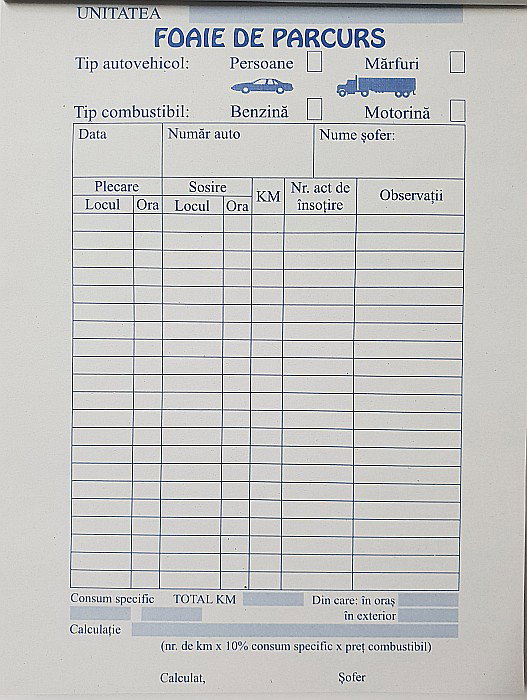 FOI PARCURS, TRANSPORT PERSOANE SAU MARFA, A5 ALBASTRE TP000011 [2]