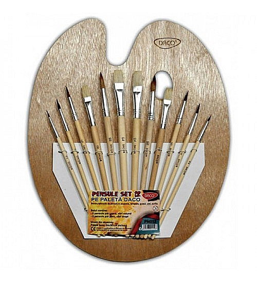 ADA SET 12 PENSULE DACO SI PALETA LEMN PN012 [1]