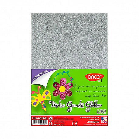 ADA COALA GUMATA GLITTER, AUTOADEZIVA, A4 ARGINTIU HG420AG [1]