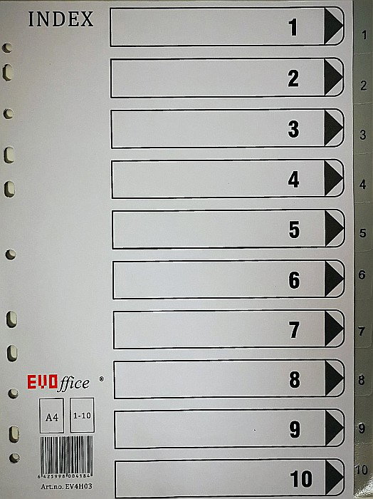ND SEPARATOARE INDEX PLASTIC 1-10 EVOFFICE GRI EV4H03 [1]
