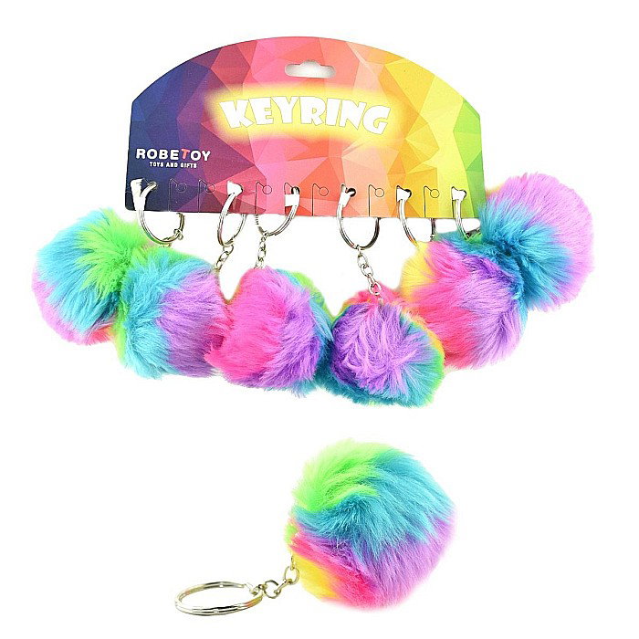 ROB BRELOC CHEI 8CM FLUFFY RAINBOW 52353 [1]