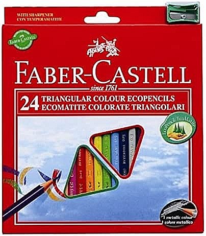 LEC CREIOANE COLORATE FABER-CASTELL ECO TRIUNGHIULARE CU ASCUTITOARE 24/SET FC120524 [1]
