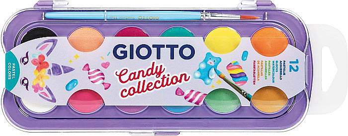 FIL ACUARELE GIOTTO 12/SET + PENSULA, CULORI PASTEL, CANDY COLLECTION 351600 [1]