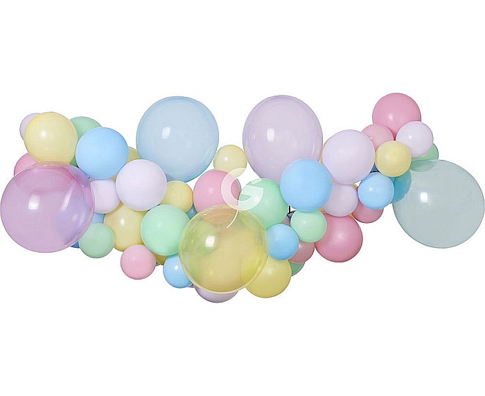 GOD GHIRLANDA DIN BALOANE GEMAR DIY Pastel mix, 2m, 65/set 031324 [1]