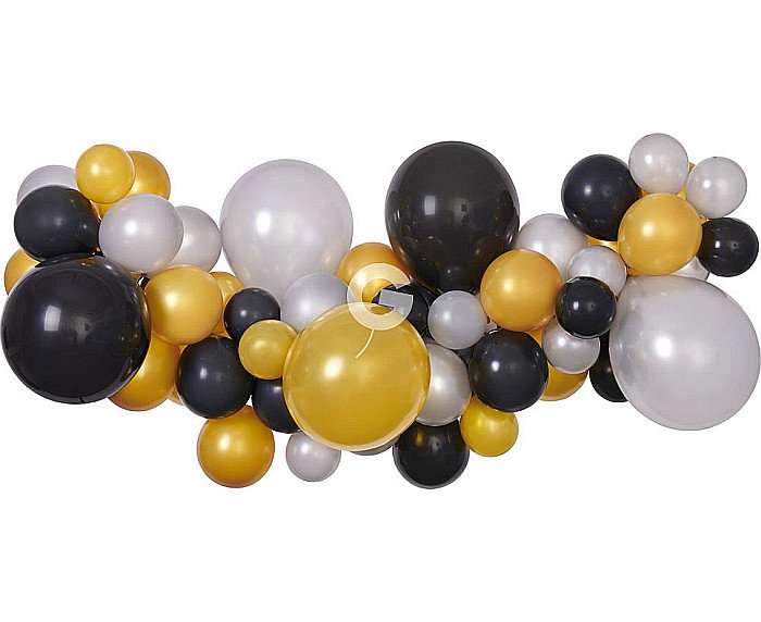GOD GHIRLANDA DIN BALOANE GEMAR DIY Silver- Gold- Black, 2m, 65/set 031379 [1]