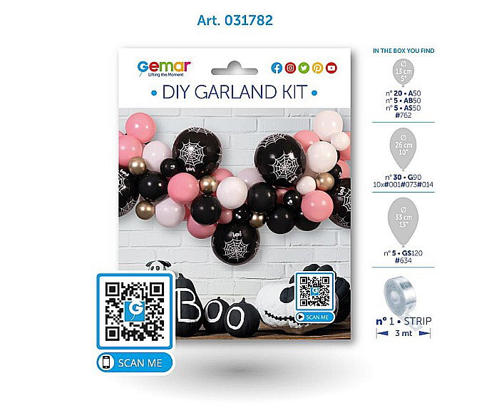 GOD GHIRLANDA DIN BALOANE DIY Halloween, pink, 3m, 65pcs 031782 [2]