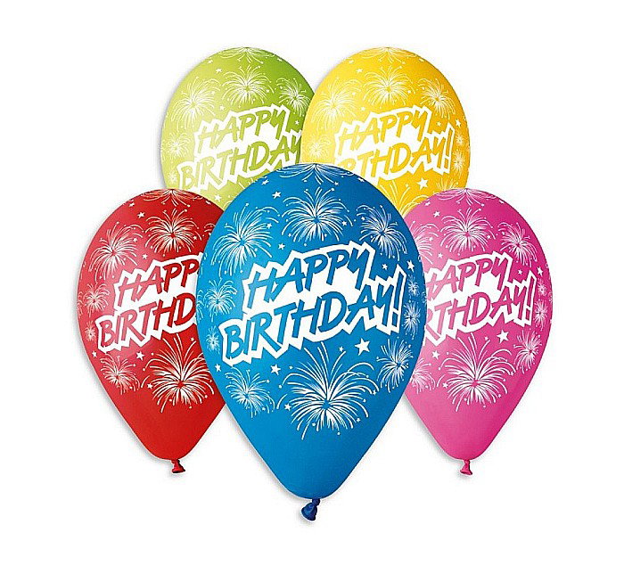 GOD BALOANE LATEX GEMAR HAPPY BIRTHDAY 30CM 5/SET GS110/P041 [1]