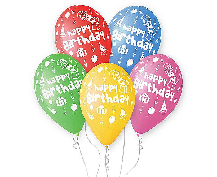 GOD BALOANE LATEX GEMAR Happy Birthday Party, 30cm 5/set GS110/P097 [1]