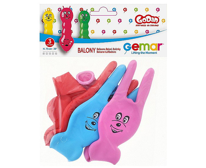 GOD BALOANE Premium Balloons, Earthworm with horns, 75cm 3/set GB/PG03 [2]