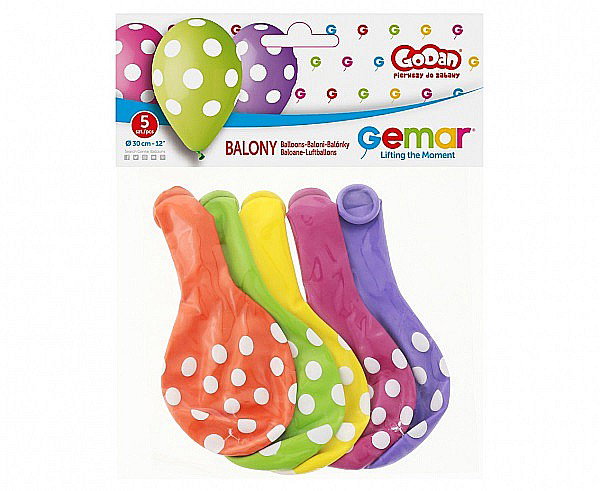 GOD BALOANE LATEX GEMAR Dots, 30cm, pastel colors, 5/set GS110/P157 [2]