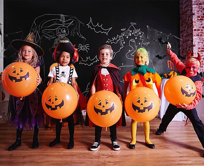 GOD BALOANE Premium balloons, Halloween Pumpkin, ball shape with rubber band 45cm 3/set GB/PG17 [1]