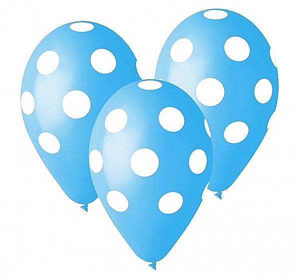 GOD BALOANE LATEX GEMAR Dots, 30cm, sky blue, 5/set GS110/P157/09 [1]