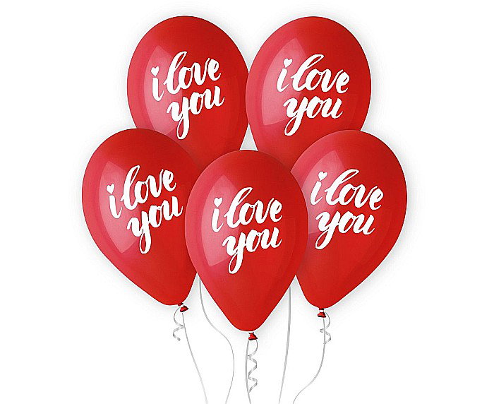 GOD BALOANE Premium helium balloons I Love You (gold printing), 33cm, 5/set GS120/ILZ [1]