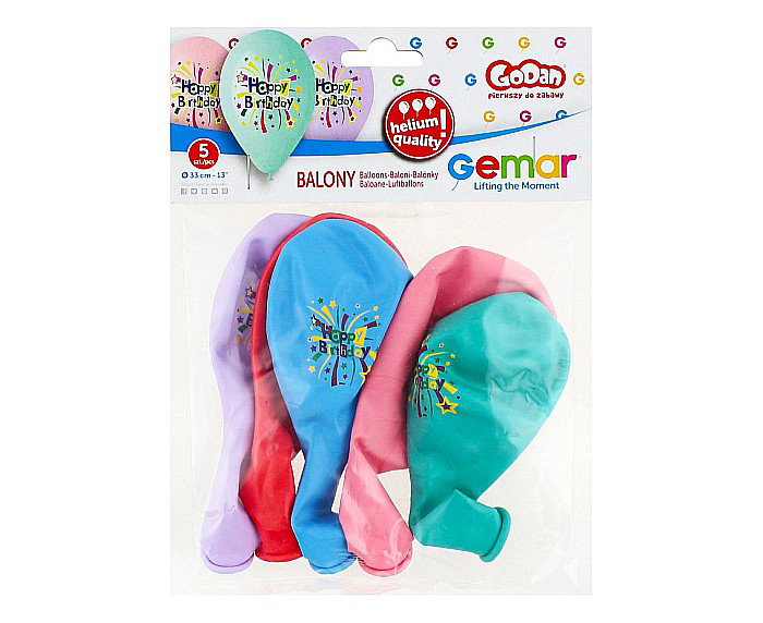 GOD BALOANE Premium helium balloons, Happy Birthday, 33cm, 5/set GS120/751 [2]