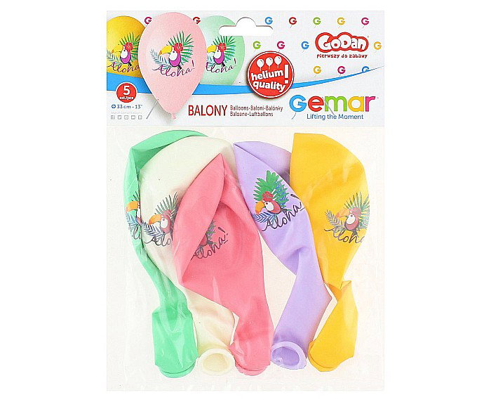 GOD BALOANE Premium helium balloons "Toucan - Aloha", 33cm, mix 5/set GS120/786 [2]