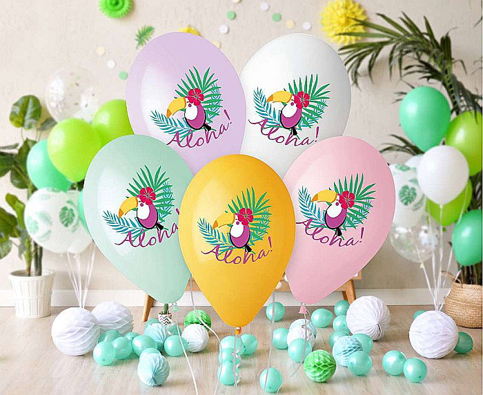GOD BALOANE Premium helium balloons "Toucan - Aloha", 33cm, mix 5/set GS120/786 [4]