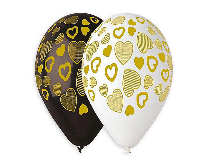 GOD BALOANE Premium helium balloons, Golden Hearts, 33cm, 5/set GS120/917 [1]