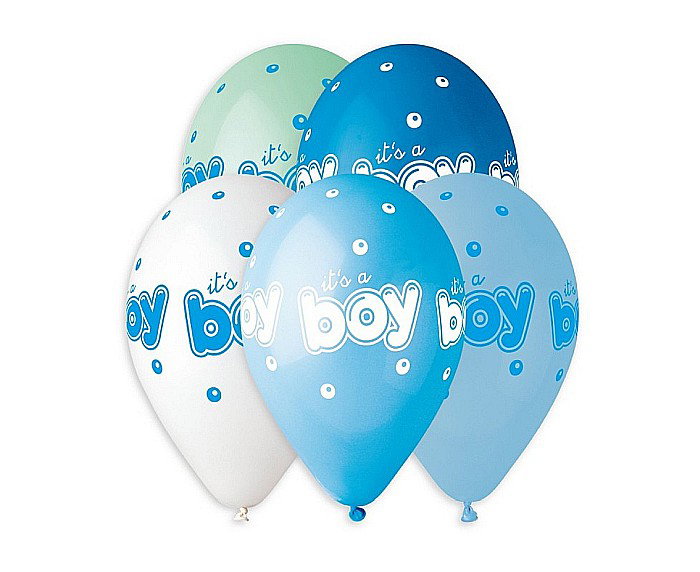 GOD BALOANE Premium helium ballons, It's a Boy, 33cm, 5/set GS120/943 [1]