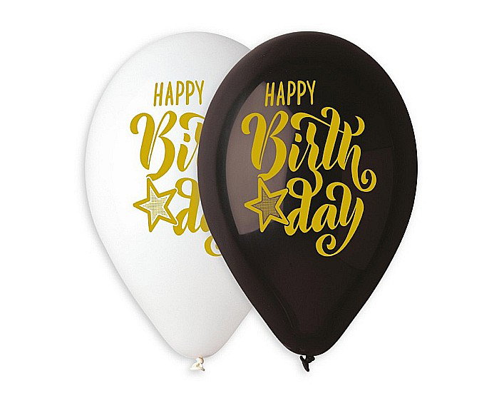 GOD BALOANE LATEX GEMAR HAPPY BIRTHDAY 33CM MIX 5/SET GS120/891 [1]