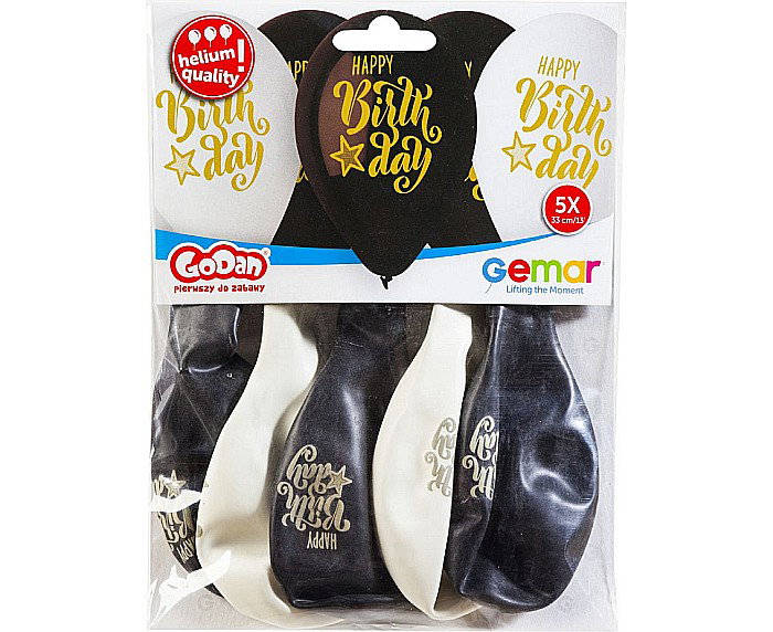GOD BALOANE LATEX GEMAR HAPPY BIRTHDAY 33CM MIX 5/SET GS120/891 [2]