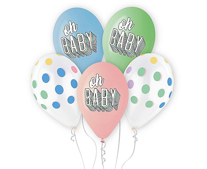 GOD BALOANE Premium helium balloons Oh Baby, 33cm 5/set GS120/OBY [1]