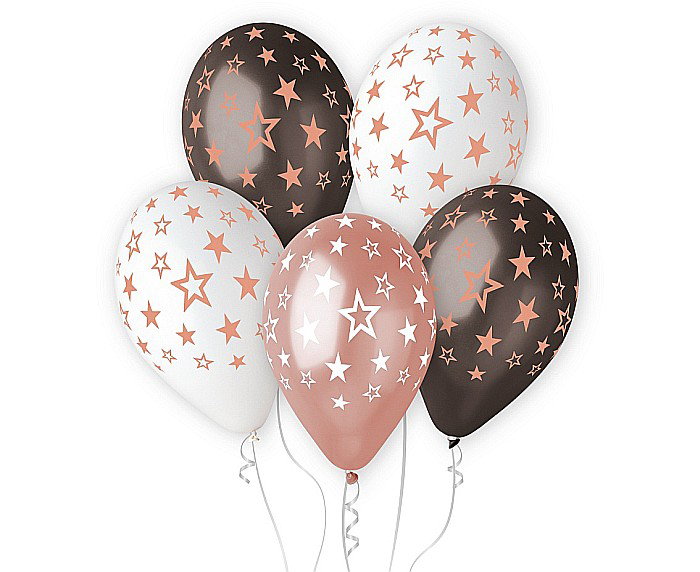 GOD BALOANE Premium helium balloons, Hel stars rose gold, 33cm, 6/set GMS120/778RN [1]