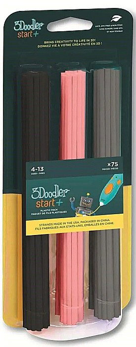 SET 75 MINE MULTICOLORE PT CREION 3D 3DOODLER N/ROZ/GRI [1]