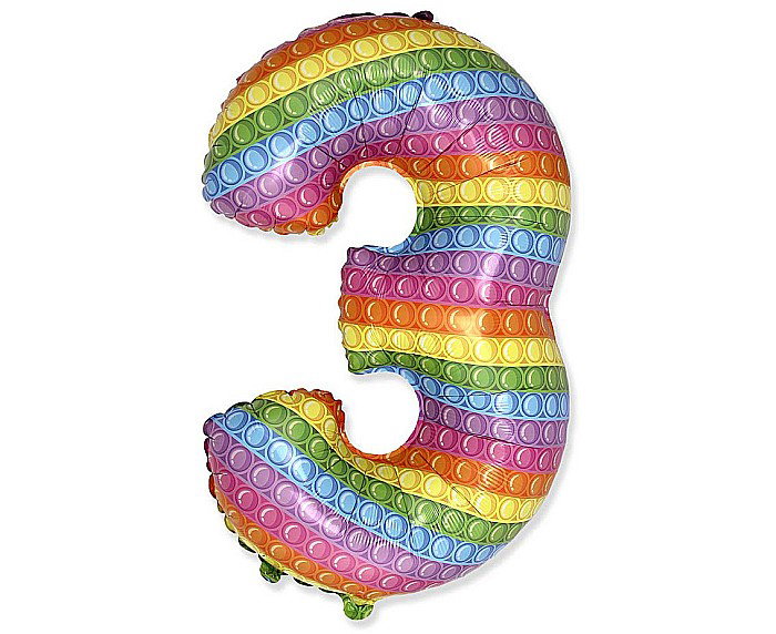 GOD BALON FOLIE ALUMINIU  Number 3, POP IT, 85cm 901813POP [1]