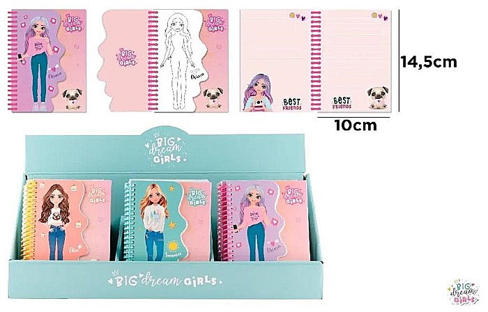 NOTES BIG DREAM GIRLS 125*85MM 50F SPIRA SUMMER BD026-02 [1]