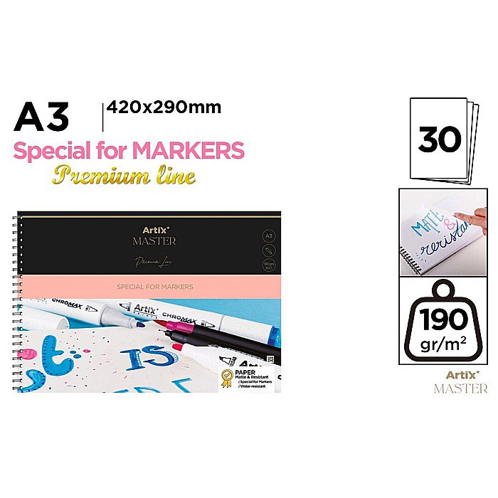 BLOC DESEN MARKER IPB A3 ARTIX SPIRA 30 COLI 190GR/M2 PB309 [1]