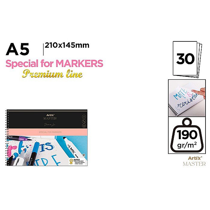 BLOC DESEN MARKER IPB A5 ARTIX SPIRA 30 COLI 190GR/M2 PB311 [1]