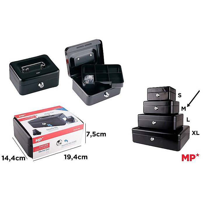 CUTIE METALICA PENTRU BANI IPB CU CHEIE 7.5*14.4*19.4CM NEAGRA PA214-02 [1]