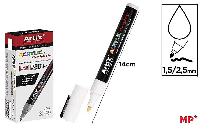MARKER ACRILIC IPB 1.5-2.5MM ALB PP922-26 [1]