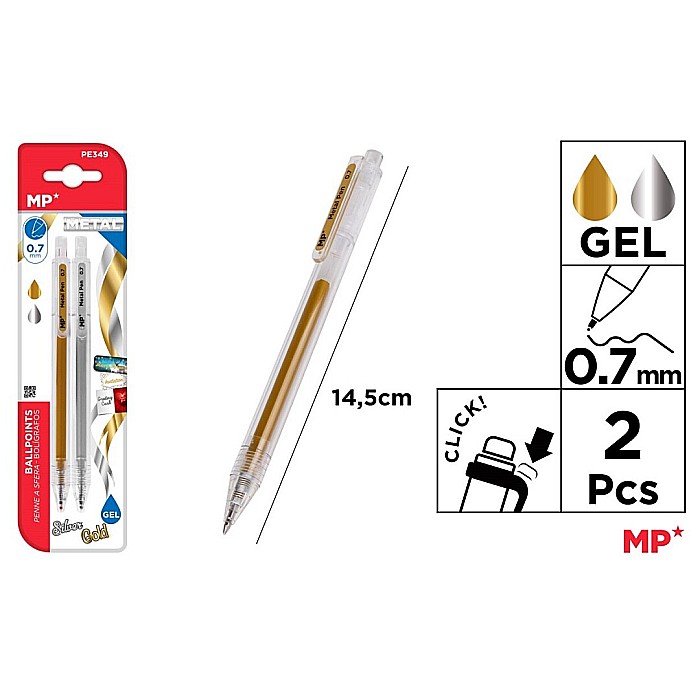 PIX CU GEL IPB 0.7MM CLICK AURIU-ARGINTIU 2/SET PE349 [1]