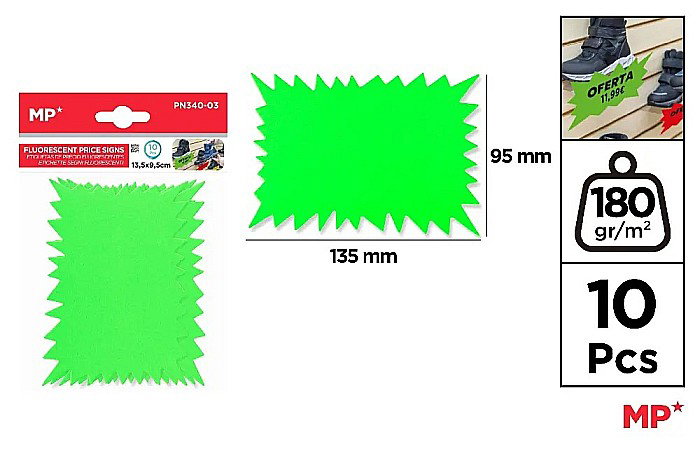 ETICHETA PRET IPB 135*95MM 10/SET VERDE NEON PN340-03 [1]