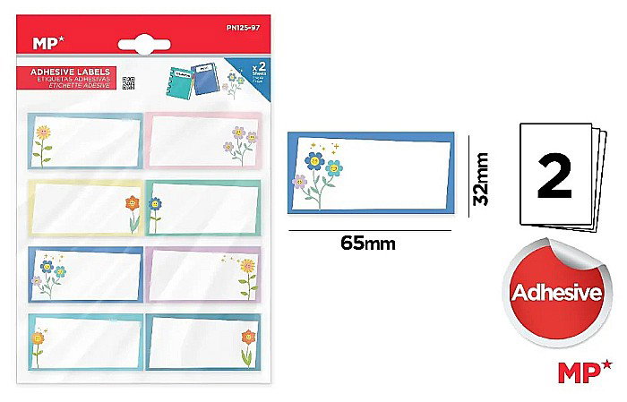ETICHETE SCOLARE ADEZIVE IPB 2 COLI/SET FLORI PN125-97 [1]