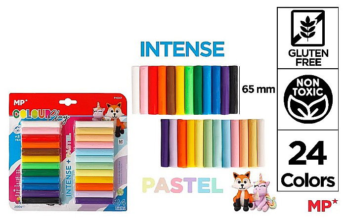 PLASTILINA IPB 24 CULORI INTENSE SI PASTEL, GLUTEN FREE PY047 [1]