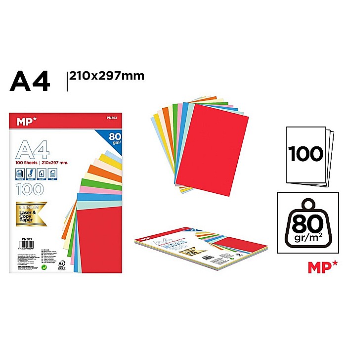 HARTIE COLOR IPB A4 80GR 100/SET CULORI ASORTATE PN303 [1]