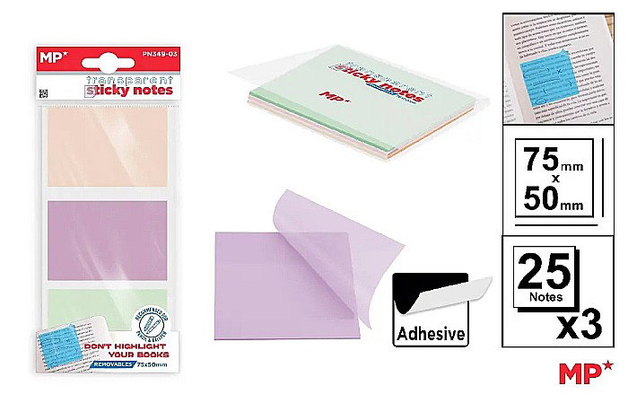 POST IT ADEZIV TRANSLUCID IPB 75*50MM CULORI PASTEL 3*25/SET PN349-03 [1]